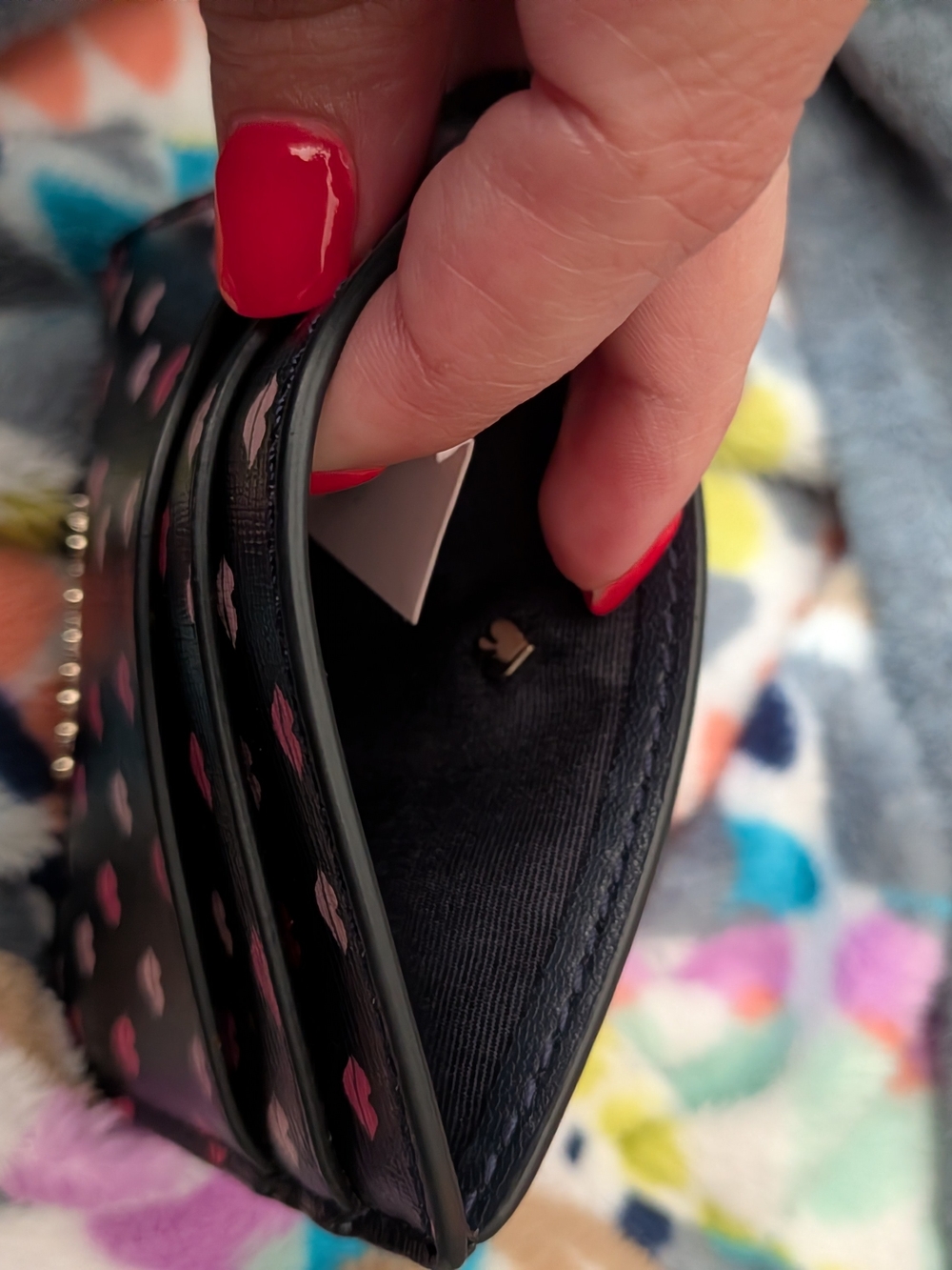 kate spade Black Lip Print Card Holder - Picture 8 of 8